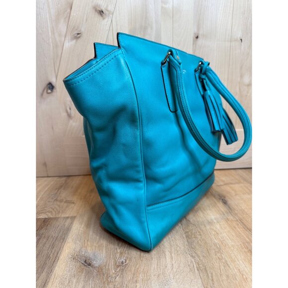 COACH Legacy Leather Tanner Tote 19924, Turquoise Blue XL - Picture 3 of 13